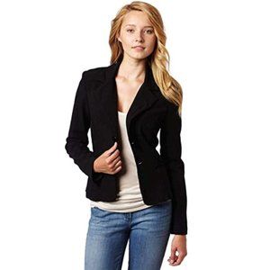 A. Byer Juniors Long Sleeve Button Welt Jacket Black M